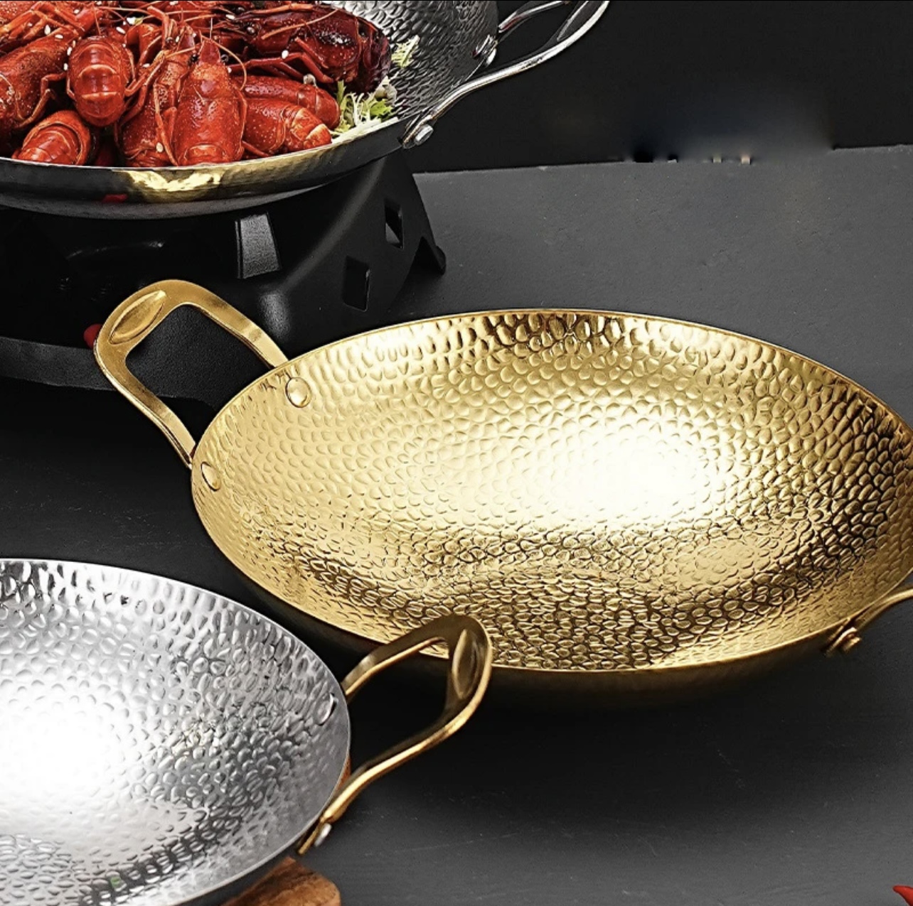 Stainless Steel Wok Without Stand - Image 2