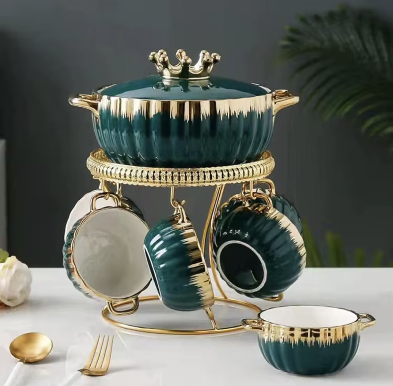 Royal crown head ceramic soup bowl - Image 4