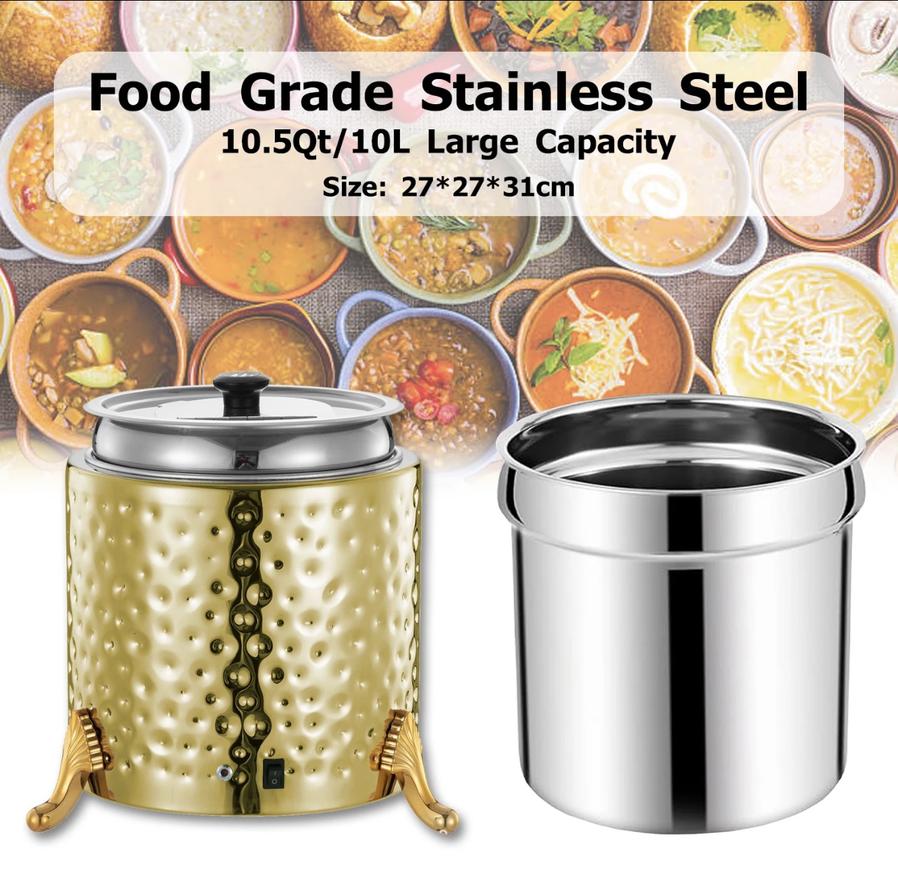 Electric Stainless Steel Soup Kettle Pot - Image 5