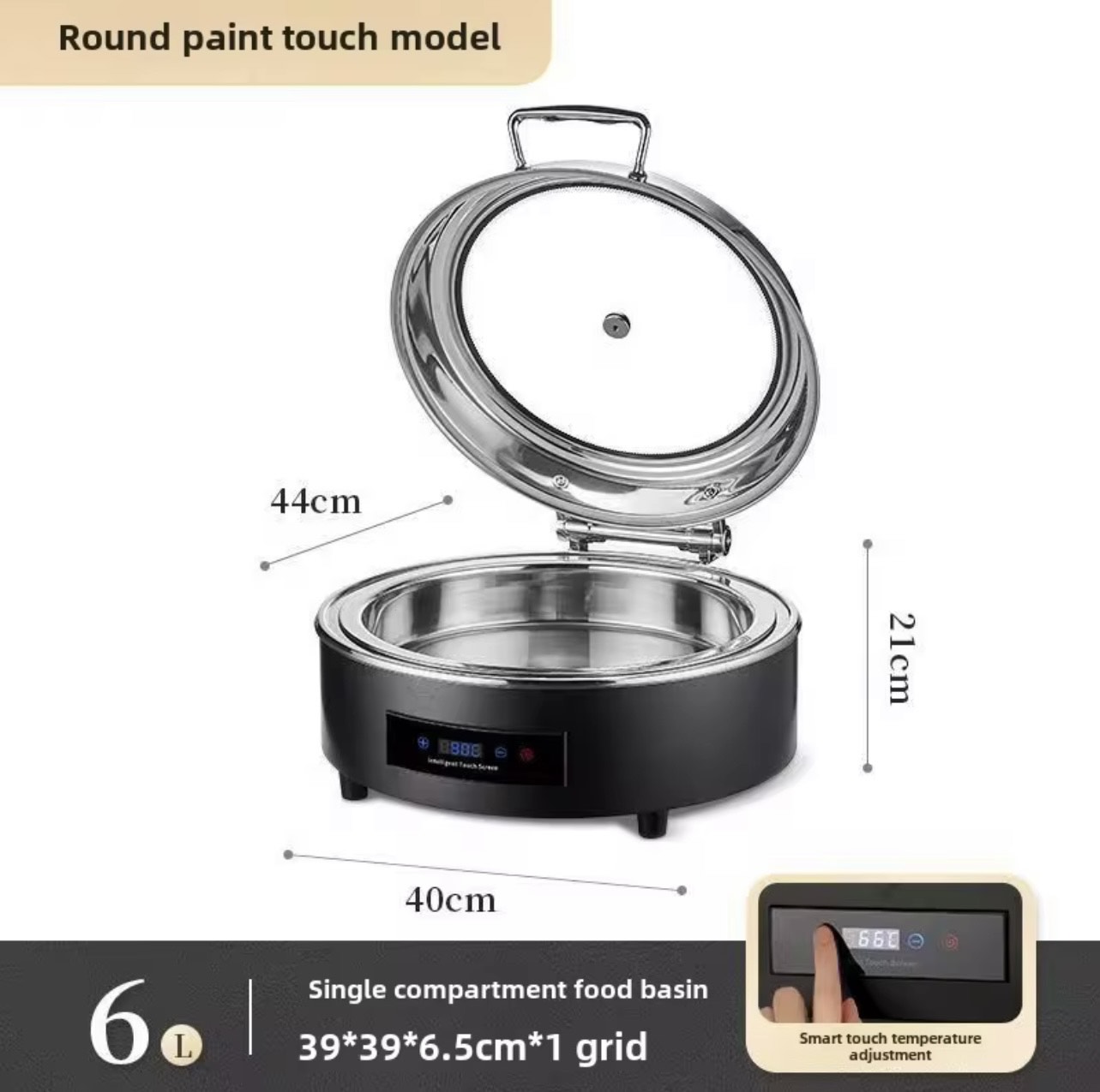 Electric black base food warmers - Image 2