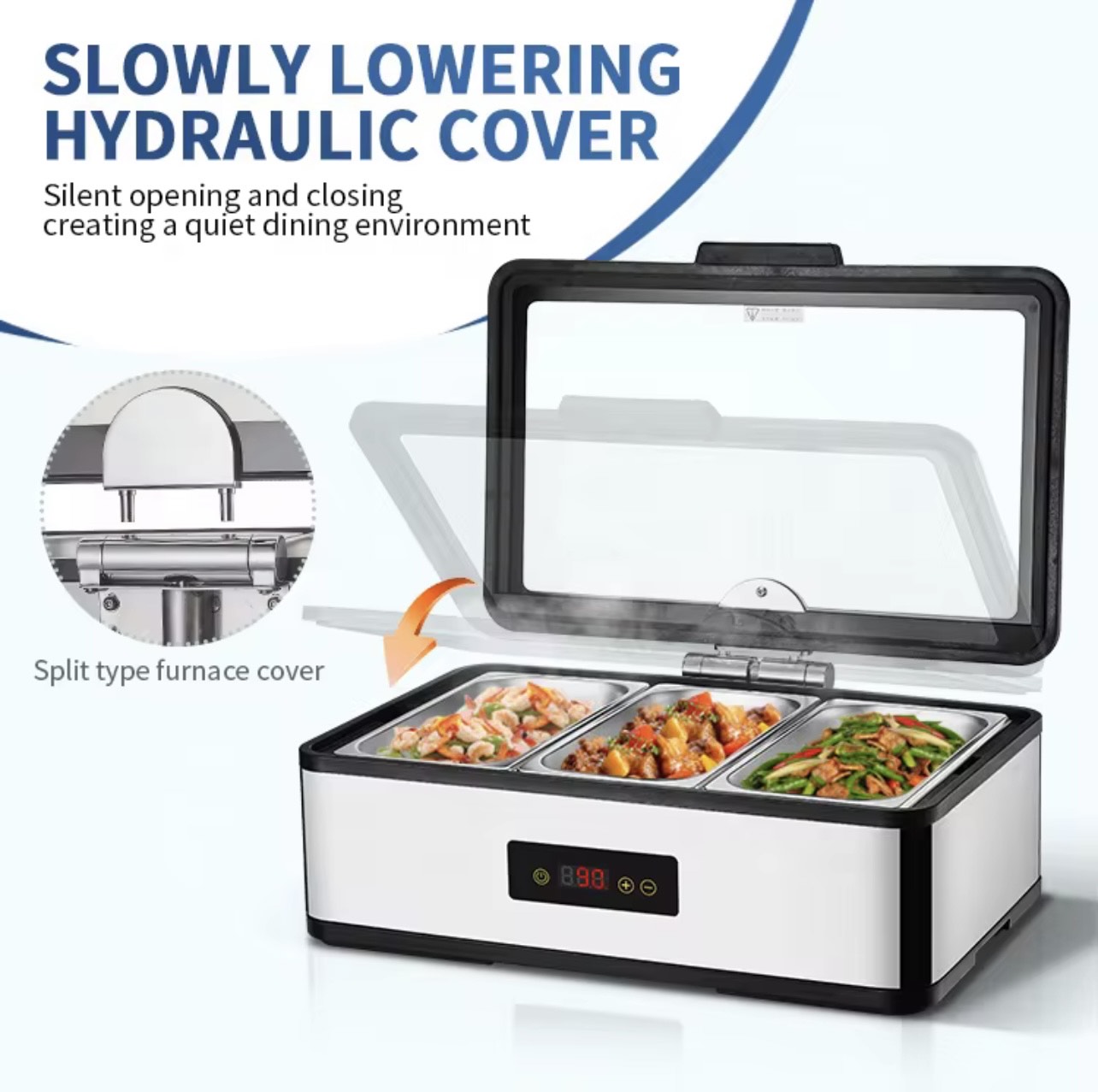 Electric black base food warmers - Image 4