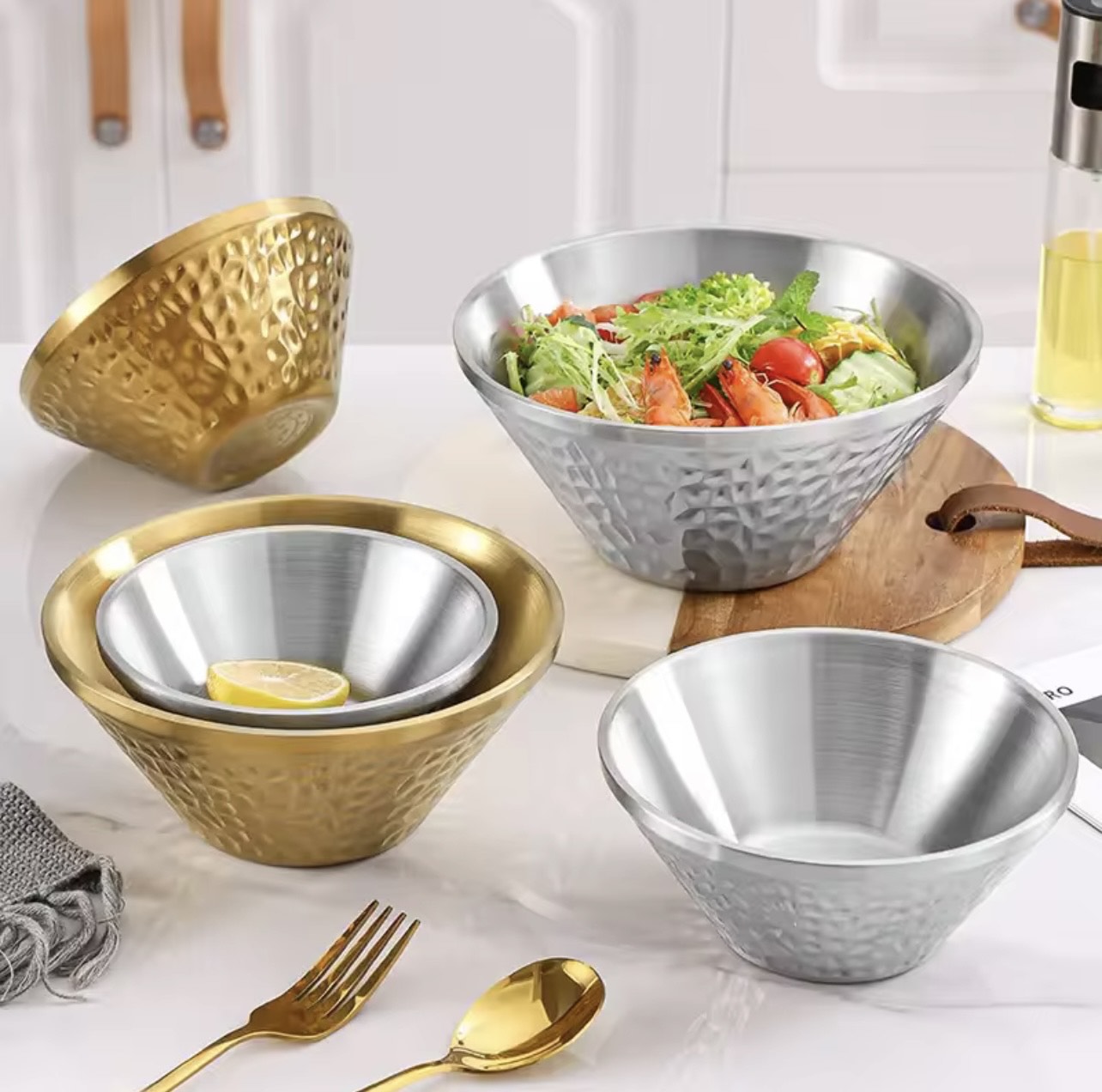 Stainless steel hammered style bowl (sos 304) - Image 3