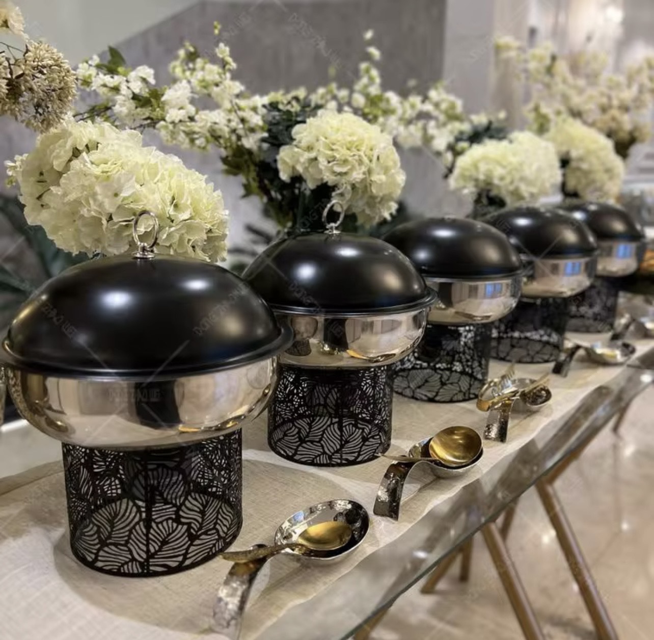 New stainless steel chafing dish with stand - Image 4