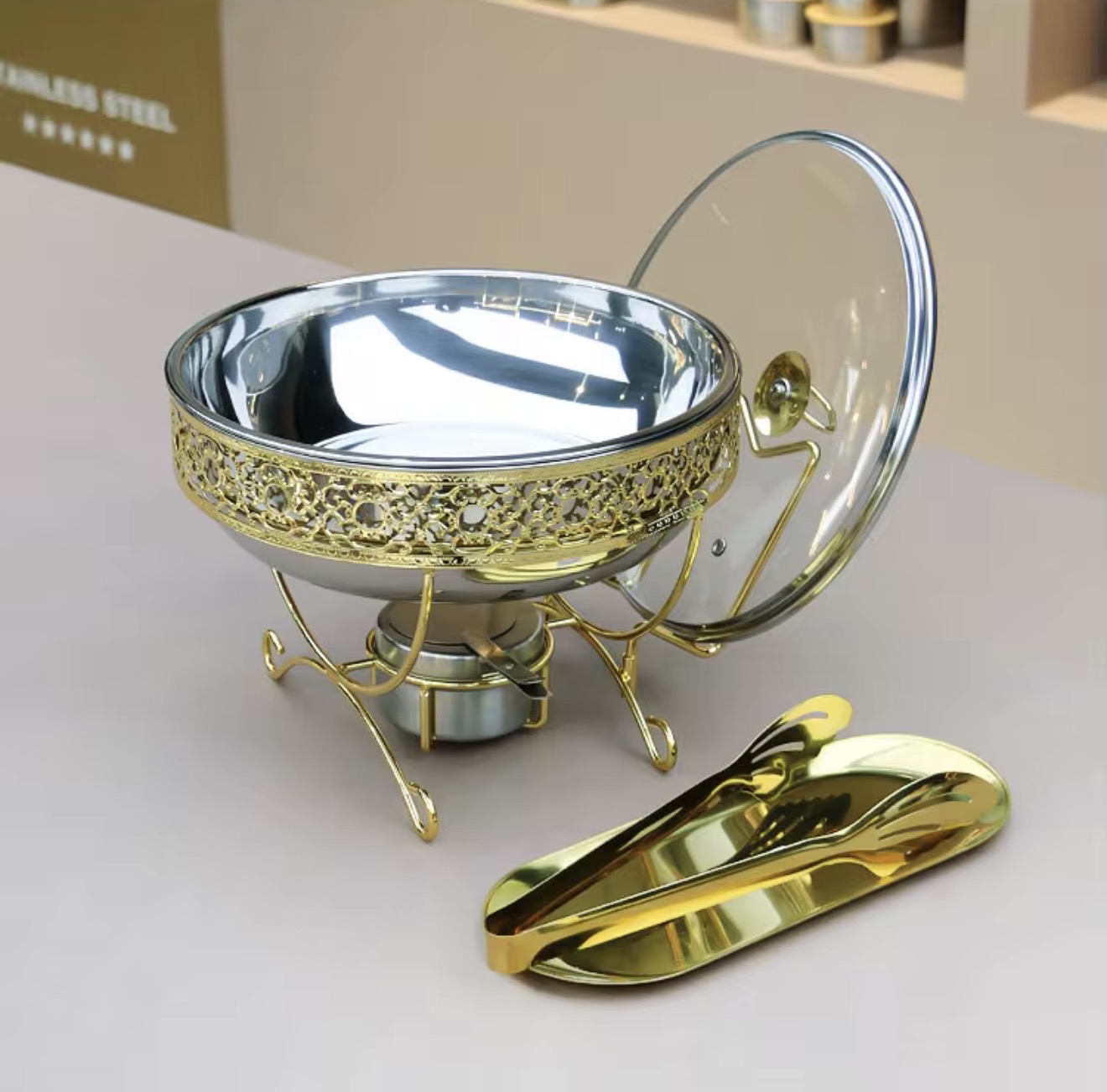 Round Chafing Dish Buffet - Image 2