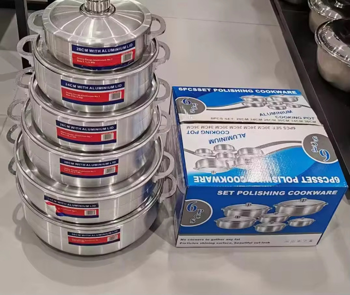Aluminum cooking pot with lids (6 set) - Image 1
