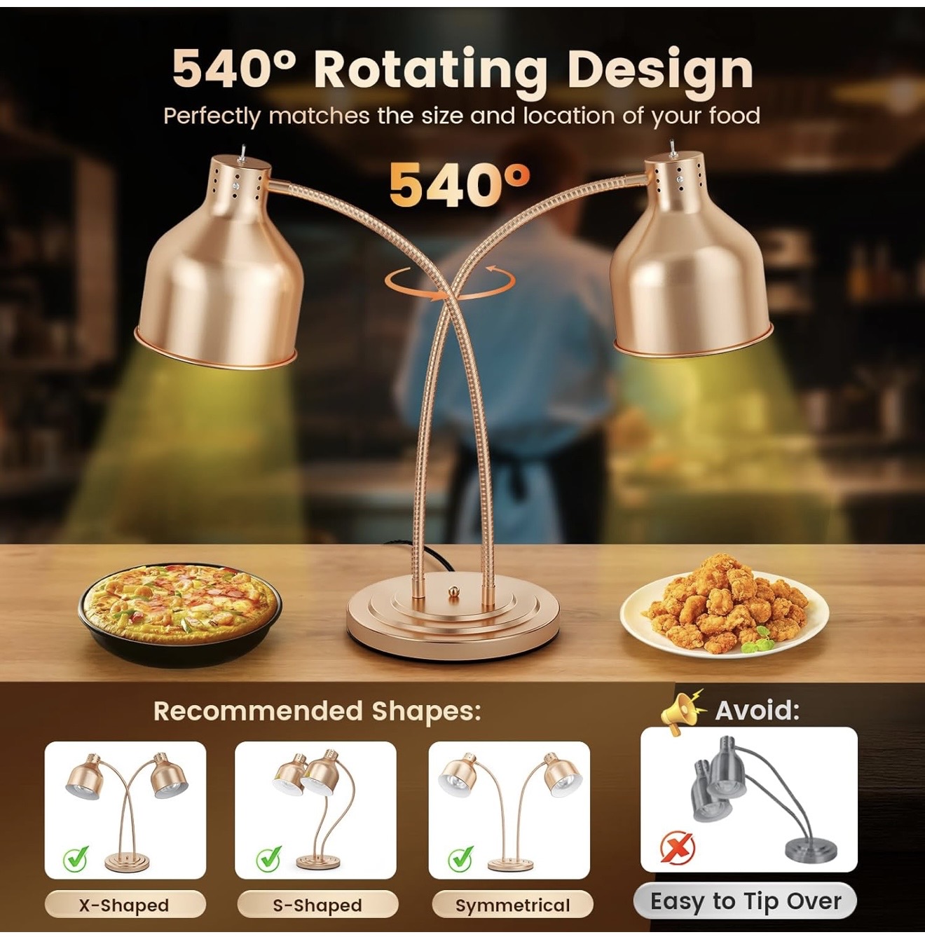 Electric Food Warmers Lamp Double (With Bulb) - Image 4