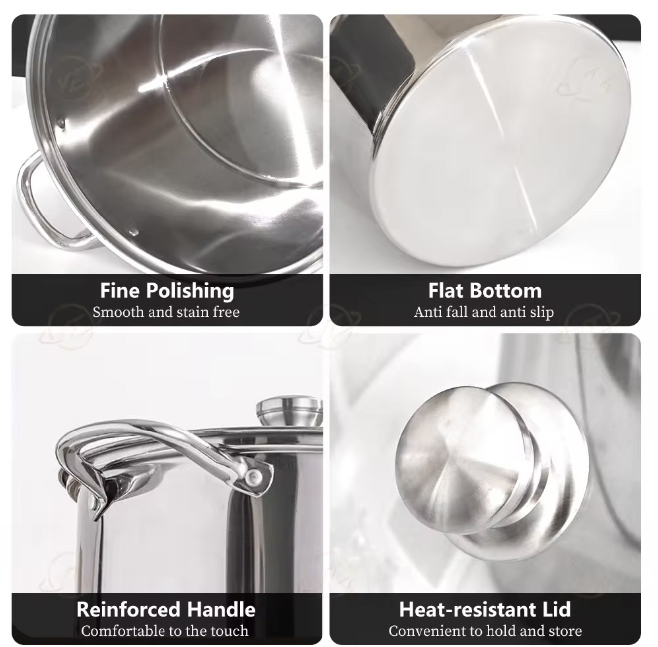Stainless Steel Cooking Pot With Glass Lid (Set of 6) - Image 1