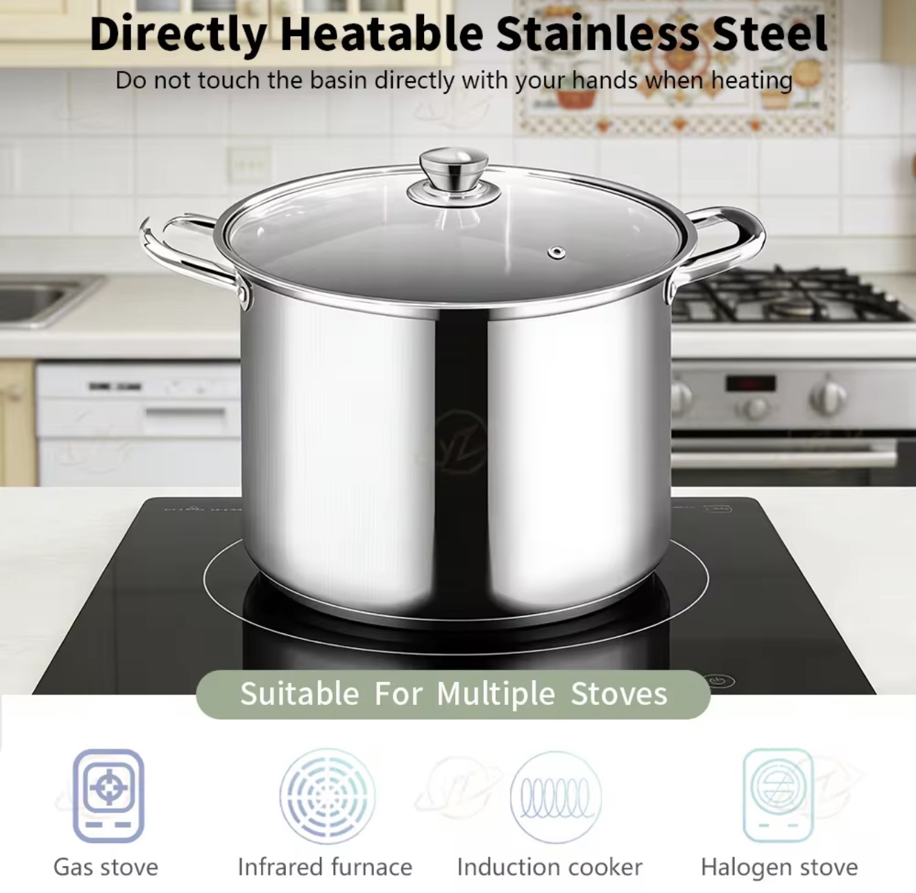 Stainless Steel Cooking Pot With Glass Lid (Set of 6) - Image 2